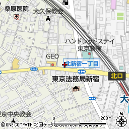 ファミリーマート北新宿大久保通り店周辺の地図