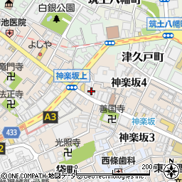 東京都新宿区神楽坂5丁目周辺の地図
