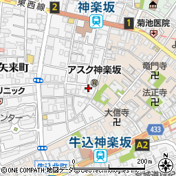 東京都新宿区矢来町93周辺の地図