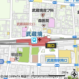 東京都武蔵野市周辺の地図