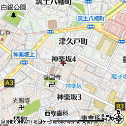 東京都新宿区神楽坂4丁目周辺の地図