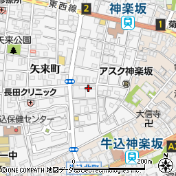 東京都新宿区矢来町76周辺の地図