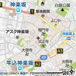東京都新宿区横寺町36周辺の地図