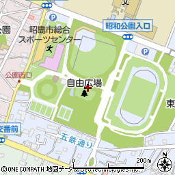 昭和公園トイレ周辺の地図