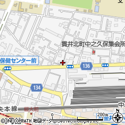 武蔵小金井停車場貫井線周辺の地図