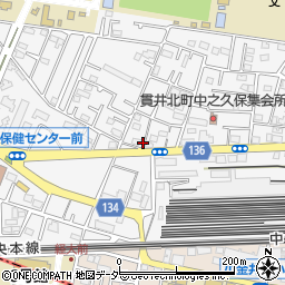 武蔵小金井停車場貫井線周辺の地図