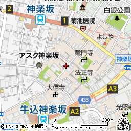 東京都新宿区横寺町周辺の地図