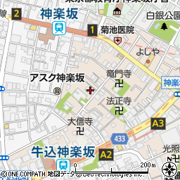 東京都新宿区横寺町13-2周辺の地図