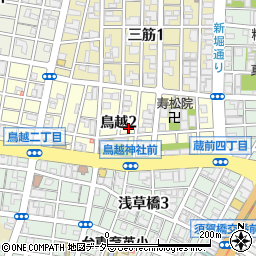 東京都台東区鳥越2丁目周辺の地図