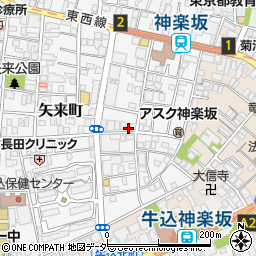 東京都新宿区矢来町75周辺の地図