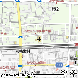 日本獣医生命科学大学　第二校舎周辺の地図