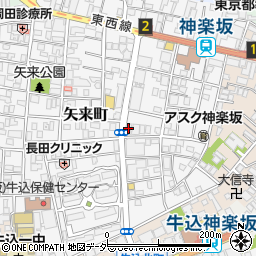 ライオンズマンション矢来町第２周辺の地図