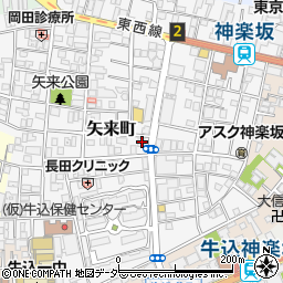 東京都新宿区矢来町61周辺の地図
