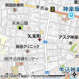 東京都新宿区矢来町52周辺の地図