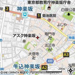 東京都新宿区横寺町11周辺の地図