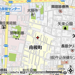 東京都新宿区南榎町14周辺の地図