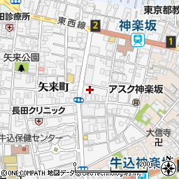 タイムズ矢来町第２駐車場周辺の地図