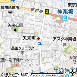 東京都新宿区矢来町62周辺の地図