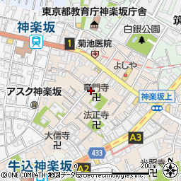 東京都新宿区横寺町32周辺の地図