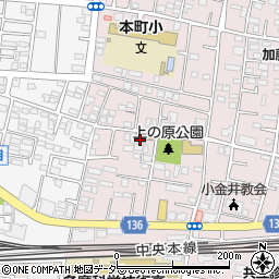小金井市　本町児童館周辺の地図