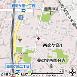 タイムズ西恋ヶ窪第４駐車場周辺の地図