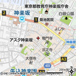 東京都新宿区横寺町8周辺の地図