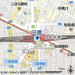 三鷹駅周辺の地図