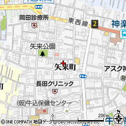 東京都新宿区矢来町47周辺の地図