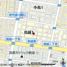 東京都台東区鳥越1丁目周辺の地図