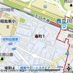 東京都昭島市東町1丁目周辺の地図