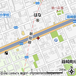 伸栄商会　篠崎店周辺の地図
