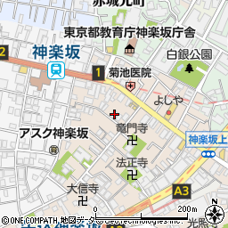 東京都新宿区横寺町1-2周辺の地図