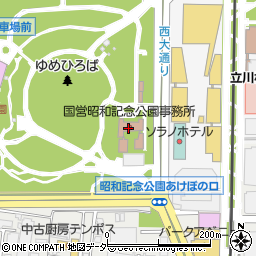 昭和記念公園周辺の地図