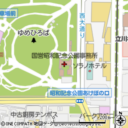 昭和記念公園周辺の地図