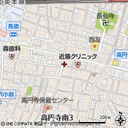 パークジャパン高円寺南第１８駐車場周辺の地図