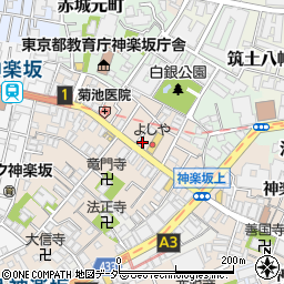 梅花亭神楽坂店周辺の地図