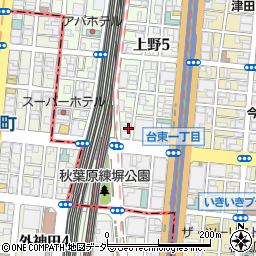 東京都台東区上野5丁目3-4周辺の地図