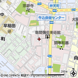 東京都新宿区弁天町156周辺の地図
