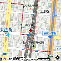 東京家具工業・空間工房　上野・御徒町店周辺の地図