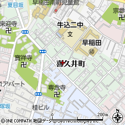 東京都新宿区喜久井町25周辺の地図