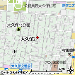 東京都新宿区大久保2丁目周辺の地図