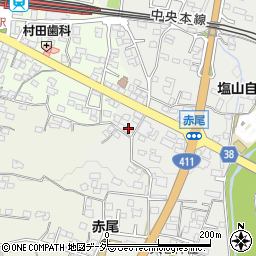 山梨県甲州市塩山赤尾543-4周辺の地図