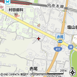 山梨県甲州市塩山赤尾543周辺の地図