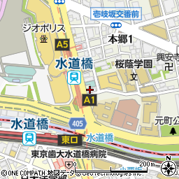 かつ吉水道橋店周辺の地図