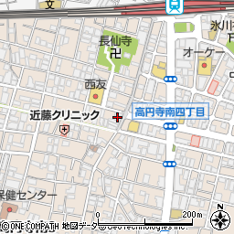 モスバーガー 高円寺パル店周辺の地図