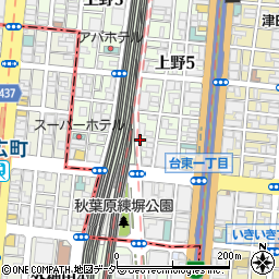 リパーク上野５丁目第２駐車場周辺の地図