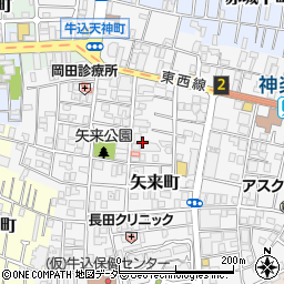 東京都新宿区矢来町45周辺の地図
