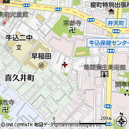 東京都新宿区早稲田南町17周辺の地図