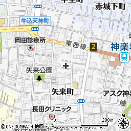 東京都新宿区矢来町55周辺の地図