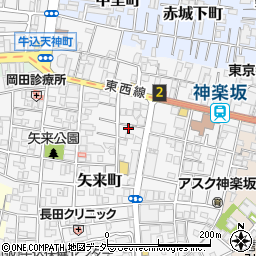 東京都新宿区矢来町58周辺の地図